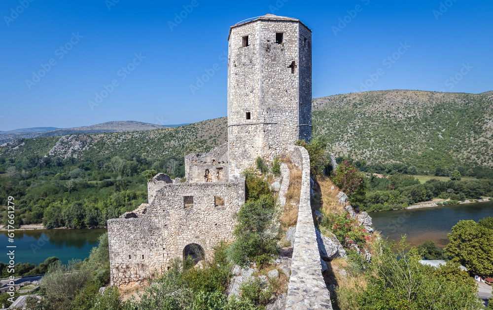 Citadel in Pocitelj historic village over Neretva river, Bosnia and Herzegovina