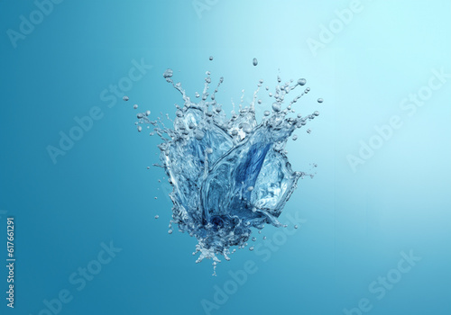 Water splash in blue