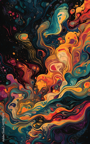 Abstract background with swirling colors and shapes, Generative AI