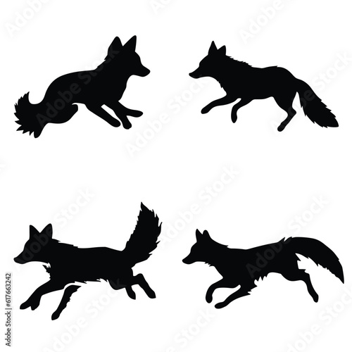 silhouettes set of fox