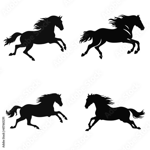 Obraz na płótnie silhouettes of horses