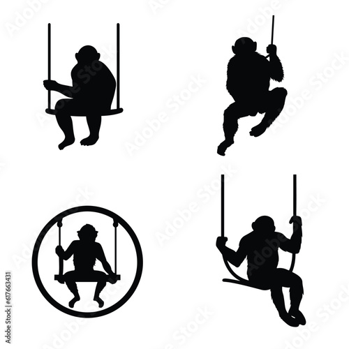 silhouette of a monkey