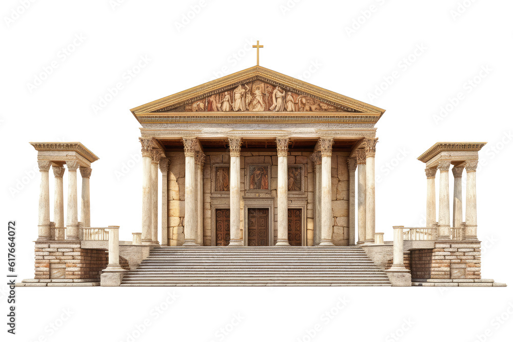 Obraz premium europe architecture roman church isolated on white