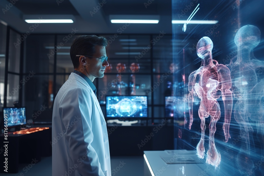 CuttingEdge Healthcare Fusion Doctor Engages with Holographic Human