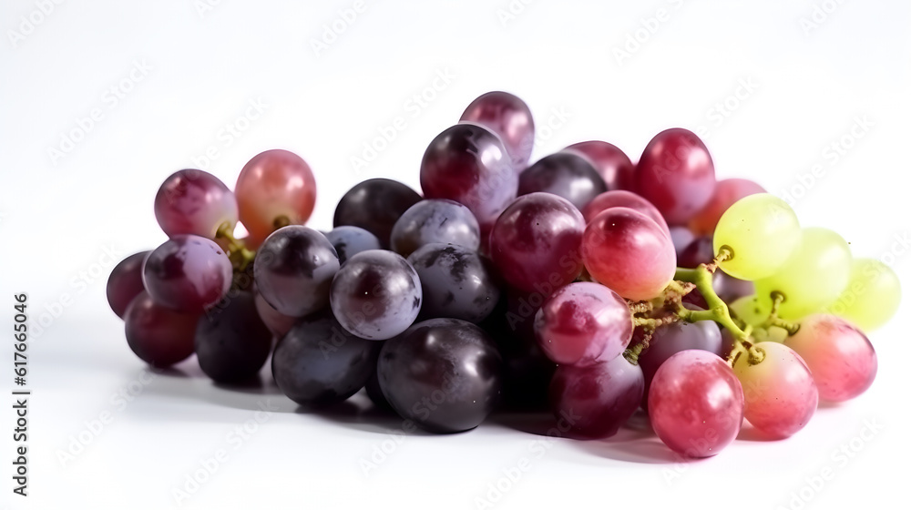 bunch of red grapes on isolate white background created with Generative AI