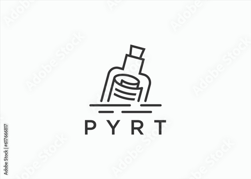 paper message with bottle logo design vector silhouette illustration