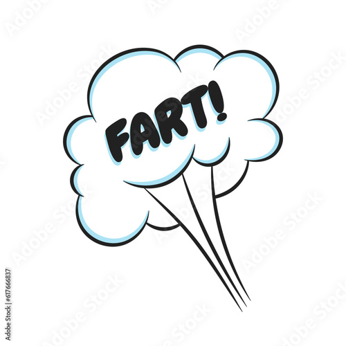 Fart smoke smelling cloud pop art comic book cartoon flat style design vector illustration. Bad stink or toxic fart aroma cartoon smoke cloud isolated on white background