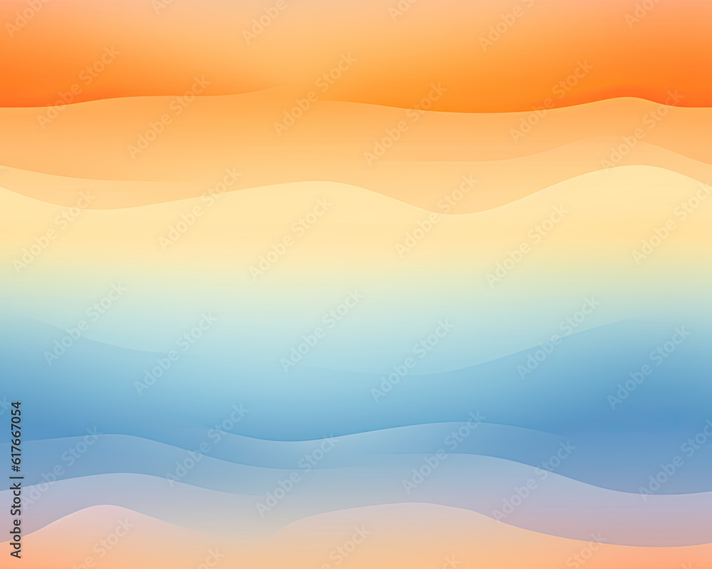 abstract orange and blue seamless gradient background with waves