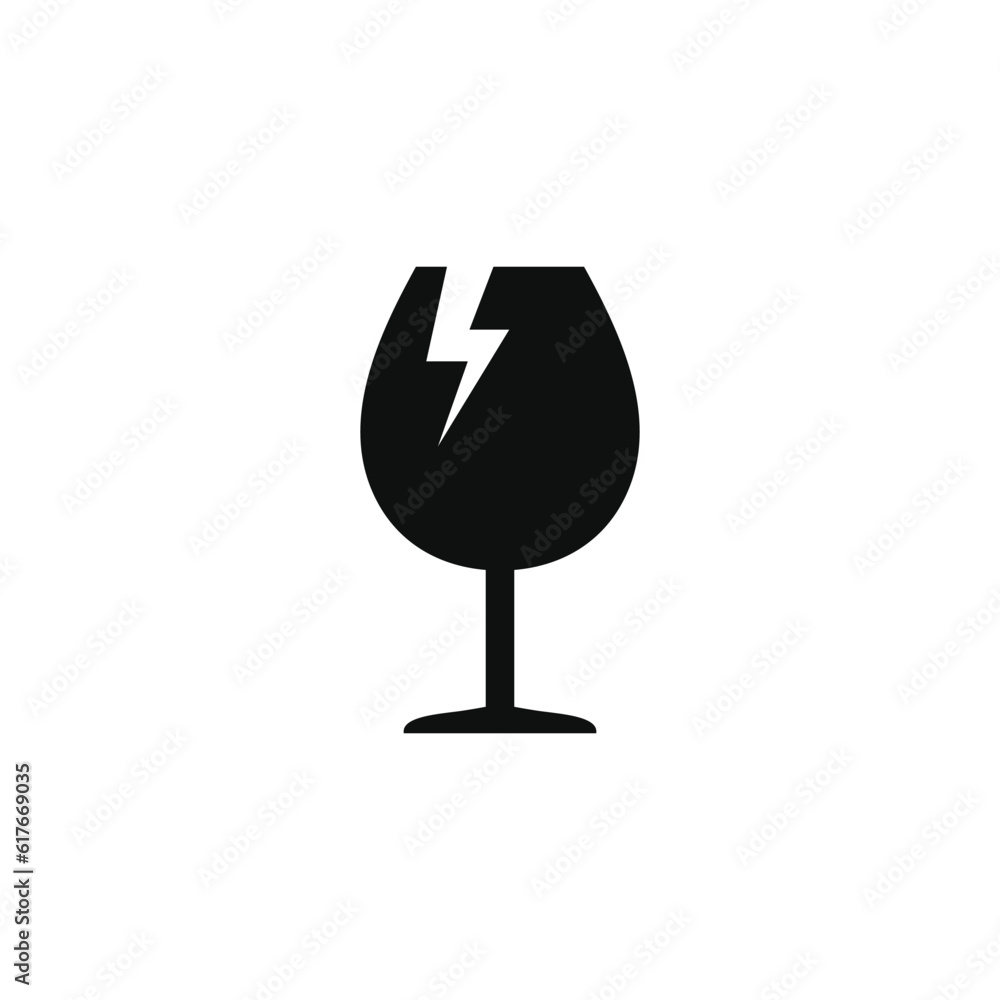 Fragile glass icon isolated on white background Fragile glass icon isolated on white background