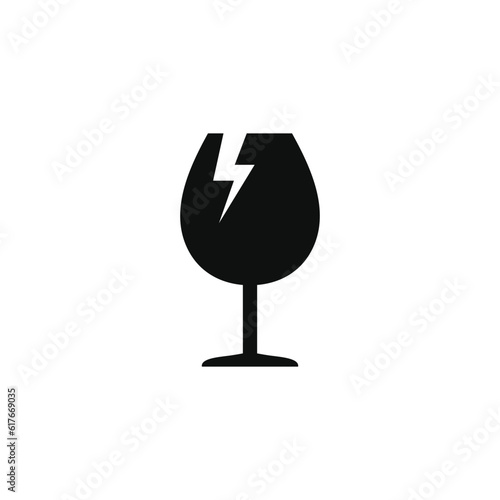 Fragile glass icon isolated on white background