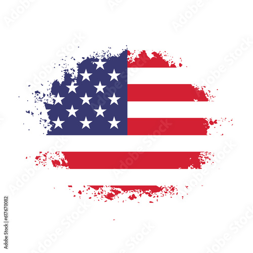 Grunge Usa Flag Vector Image. Independence Day of Usa