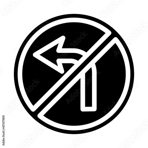 no turn left linen icon