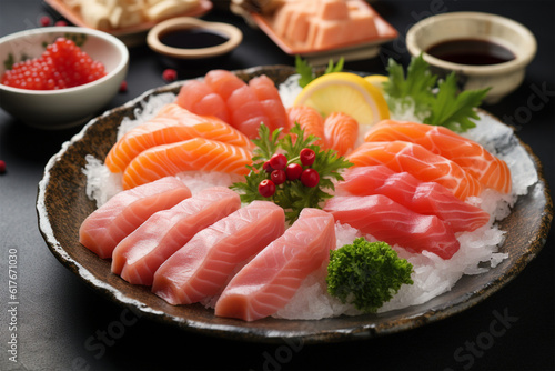 photo sashimi raw fish set menu