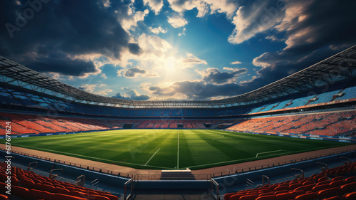 The beauty of a world-class football stadium that is magnificent and grand,ai generative.