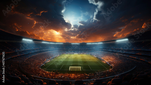 The beauty of a world-class football stadium that is magnificent and grand,ai generative.