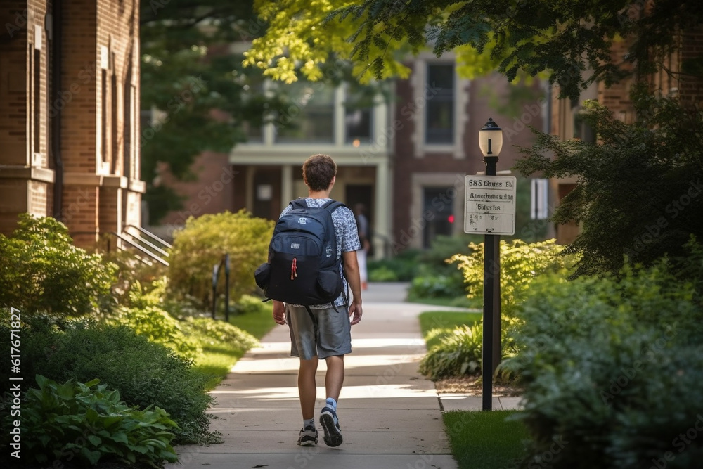 Moving to college. Packed belongings in suitcases and cardboard