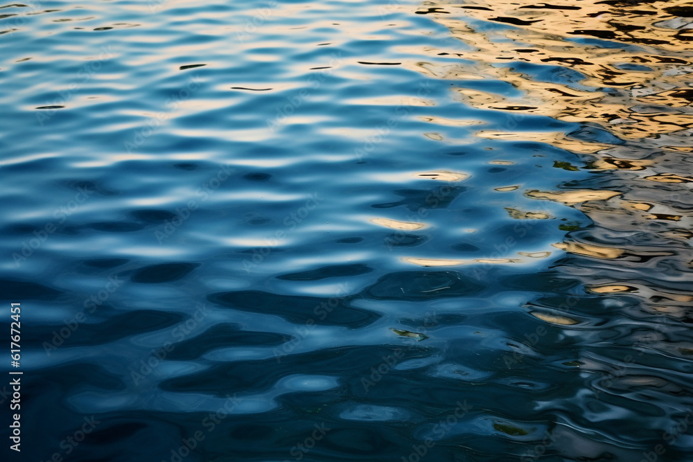Beautiful view on the water in the daylight. At the flat surface of water gentle waves are visible created with generative AI technology Beautiful view on the water in the daylight. At the flat surface of water gentle waves are visible created with generative AI technology