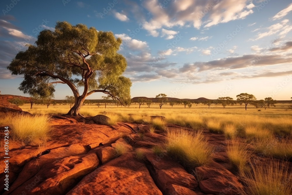 Beautiful, typical Australian landscape created with generative AI — free download