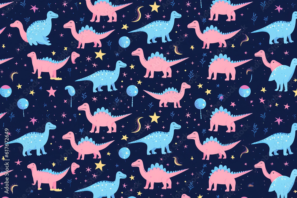 Motif sans couture avec des dinosaures sur fond coloré. Illustration vectorielle pour impression sur tissu, carte postale, papier d'emballage, produits cadeaux, papier peint, vêtements. Fond de bébé m Motif sans couture avec des dinosaures sur fond coloré. Illustration vectorielle pour impression sur tissu, carte postale, papier d'emballage, produits cadeaux, papier peint, vêtements. Fond de bébé m