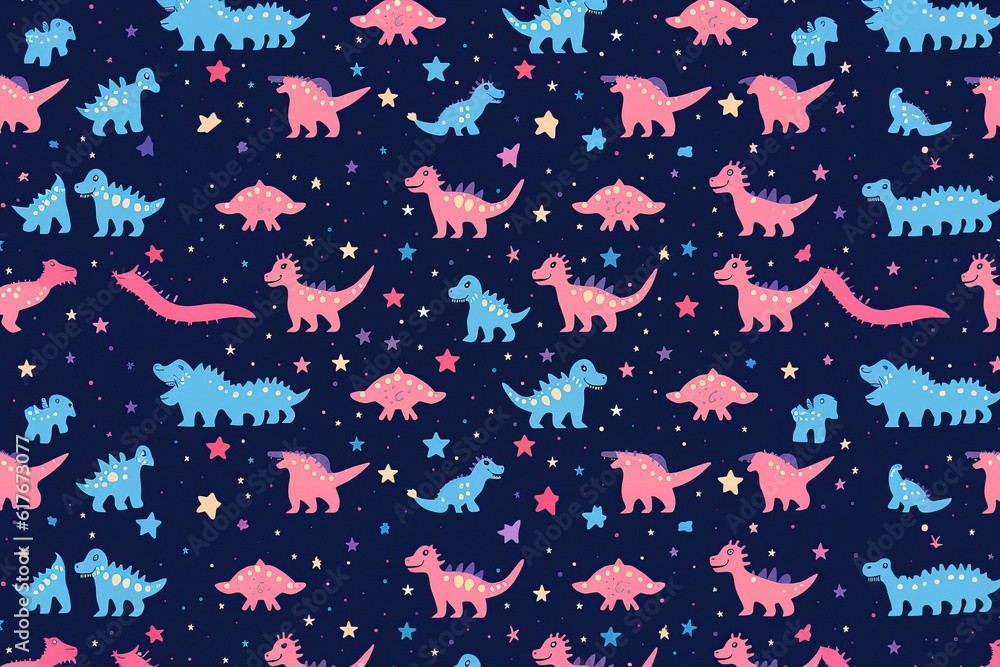 Motif sans couture avec dinosaure sur fond coloré. Illustration vectorielle pour impression sur tissu, carte postale, papier d'emballage, produits cadeaux, papier peint, vêtements. Fond de bébé mignon Motif sans couture avec dinosaure sur fond coloré. Illustration vectorielle pour impression sur tissu, carte postale, papier d'emballage, produits cadeaux, papier peint, vêtements. Fond de bébé mignon