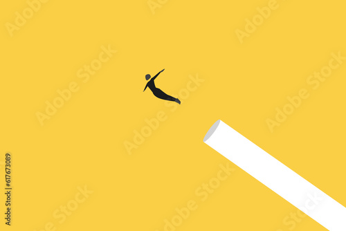 Ambition vector concept with businessman jump to get Success. achievement and motivation business symbol