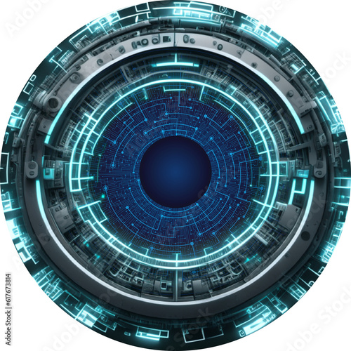 eye cyber circuit future technology concept background