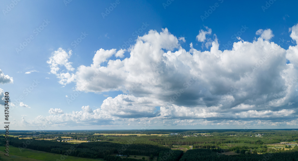 landscape with clouds shot form a drone