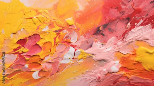 arrière plan, fond décoratif peinture, rose, orange et jaune, abstrait au couleur chaude, illustration ia générative