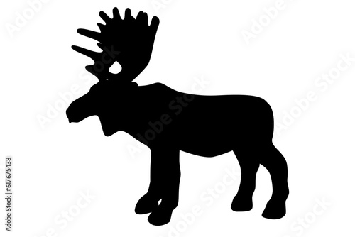 simple vector silhouette moose or big deer, isolated on white © Om Yos