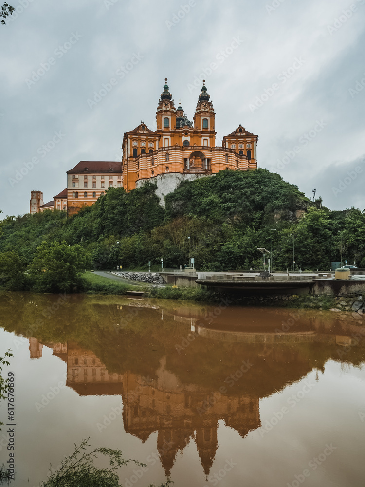 Melk Abbey general view. A Benedictine abbey above the town in Austria