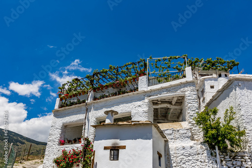 Capileira, Andalusia, Spain, scenery spring travel street perspective. Whitewashed heaven.