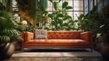 A modern leather sofa, Ganerative AI