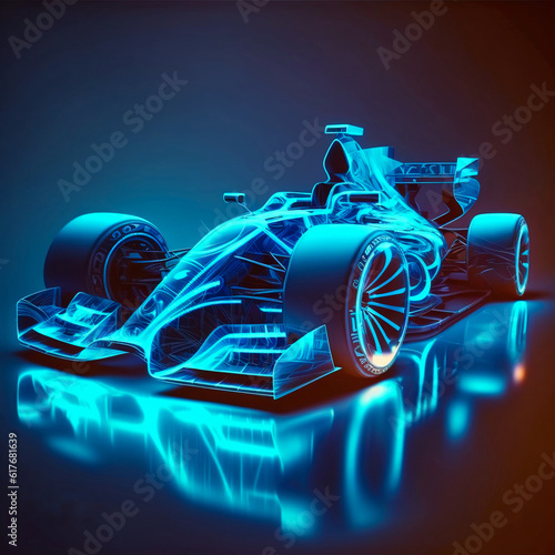Illustration of a Futuristic Racing Car ; Content created using generative artificial intelligence tools