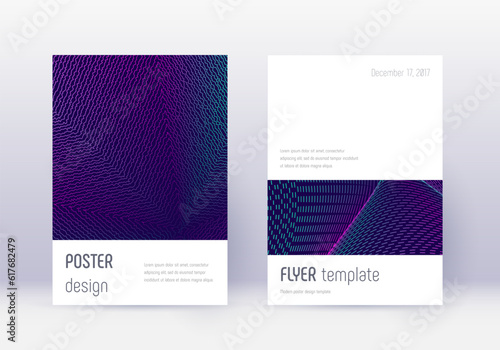 Minimalistic cover design template set. Neon abstr
