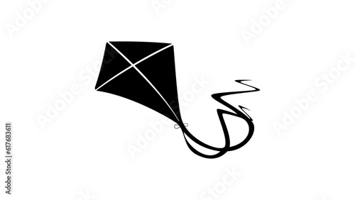 flying kite silhouette