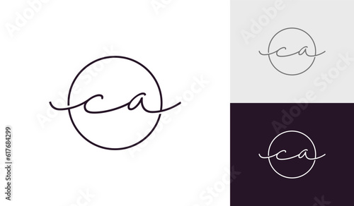 Signature letter CA logo design