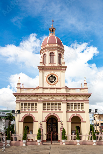 Photography Santa Cruz Church in Bangkok, Thailand, an old Catholic church build in 1770 dur