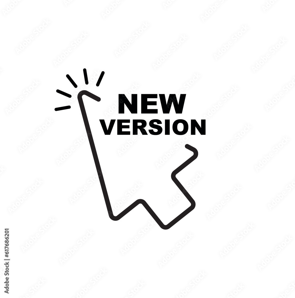 new version sign on white background new version sign on white background