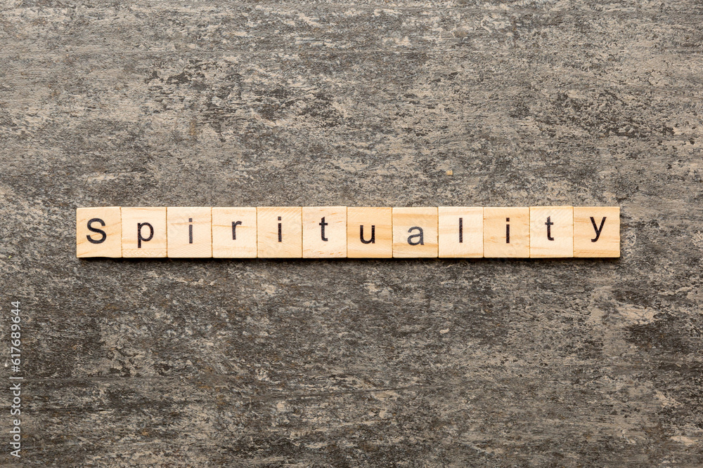Spirituality word written on wood block. Spirituality text on table, concept Spirituality word written on wood block. Spirituality text on table, concept