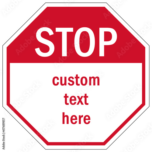 Stop no trespassing warning sign and labels custom 