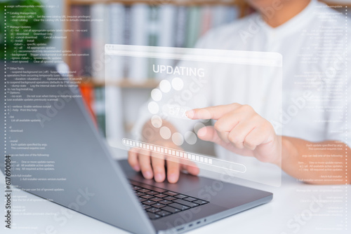 Quadro su tela Engineer or Technician updates software or application concept