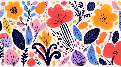 Wallpaper Mural Hand drawn contemporary abstract print. Creative collage seamless pattern. Fashionable template for design. Torontodigital.ca