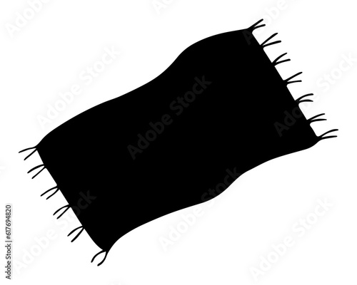 Carpet. Silhouette. Flooring. Interior Design. Vector illustration. Outline on isolated background. Cozy mood. Illustration idea for web design