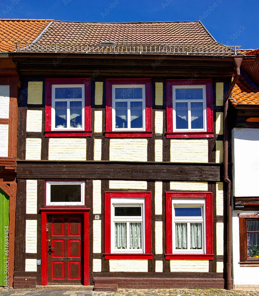 Obraz premium Fachwerkhaus Nr. 22, Wernigerode, Sachsen-Anhalt, Harz, Deutschland