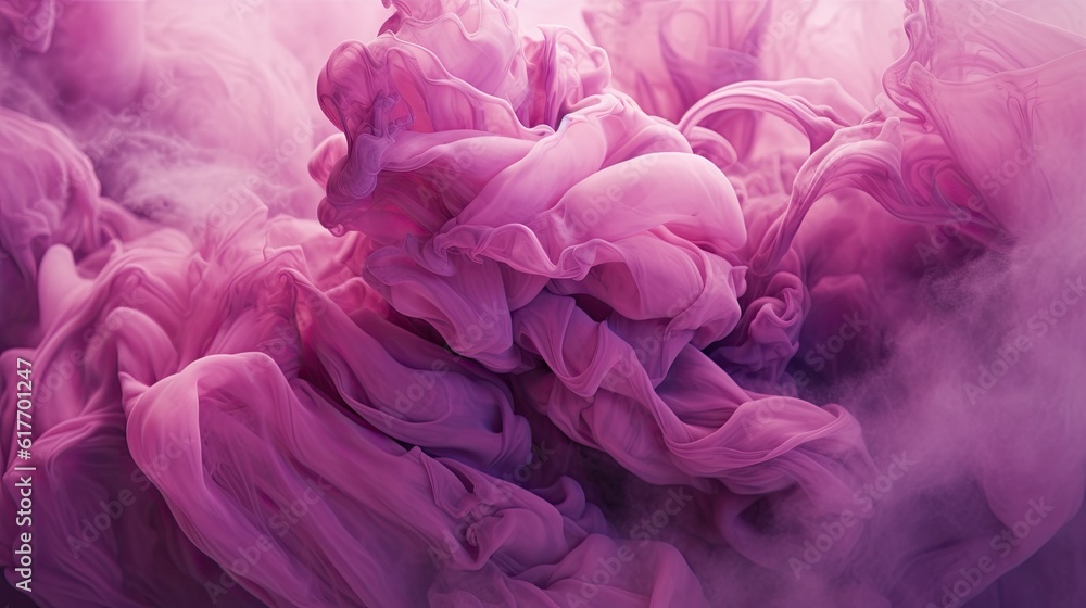 Smooth Motion of Pink Satin. Generative  AI 
