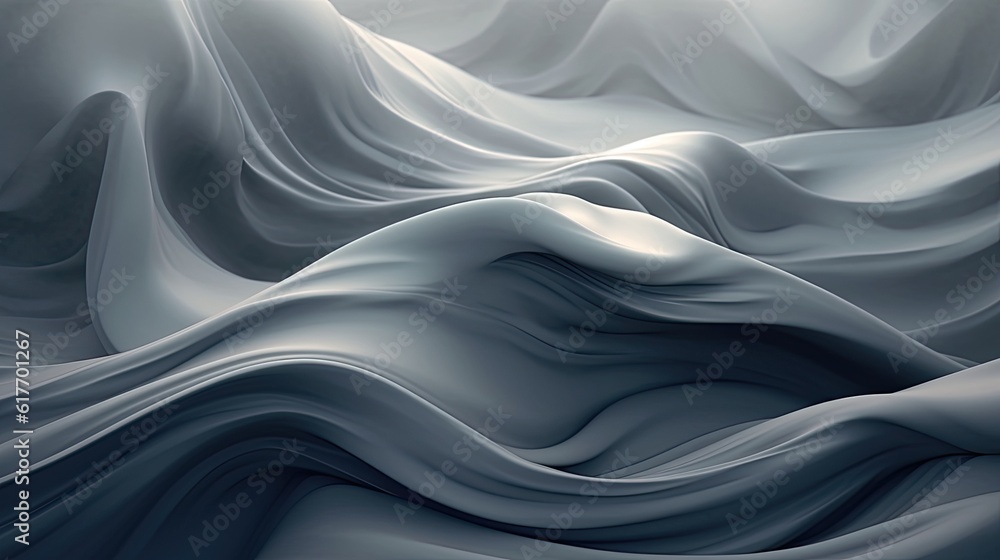 Obraz premium Soft Gray Waves . Generative AI 