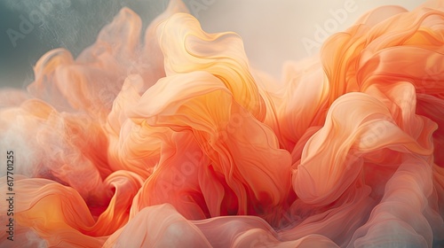 Artistic Orange Silk Waves. Generative AI 