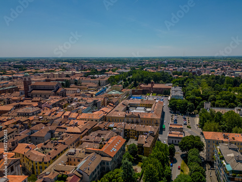 Novara, Piedmont. Italy. Novara Cathedral. Dome and basilica of San Gaudenzio. The dome, symbol of the city of Novara, was designed by the architect Alessandro Antonelli. Church in Italy.