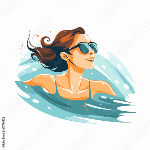Aqua Delight: Swimming in Vector Cartoon Style