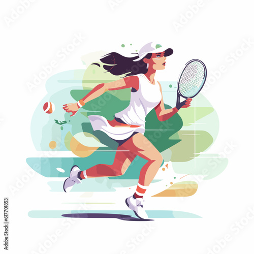 Serving Ace: Tennis in Vector Cartoon Style